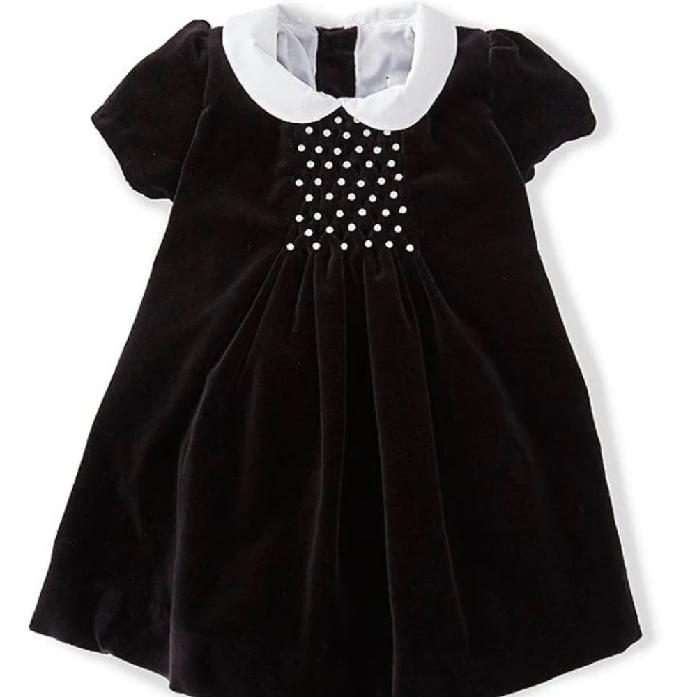 Edgehill Collection Black Velvet Dress
